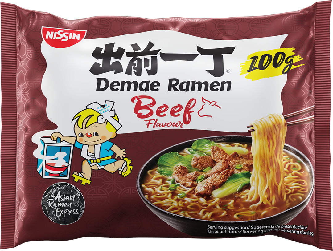 Nissin Food Nissin Demae Ramen Instantnudeln Rind – 5×100 g