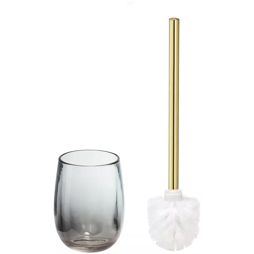 Diaqua Farin – WC-Bürstenset – Glas, Anthrazit, H 38,5 cm, Ø 11,7 cm