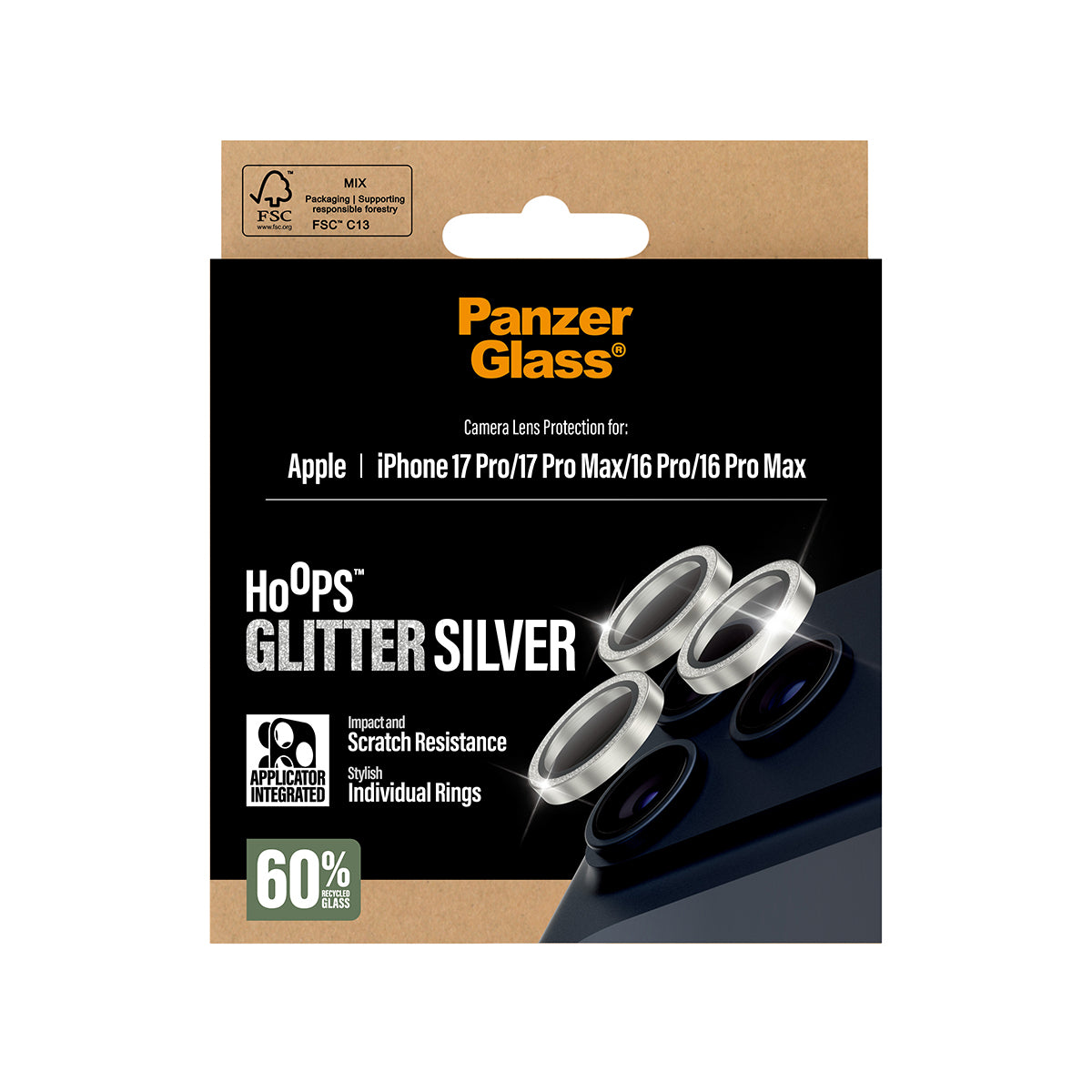 PanzerGlass Kameraschutz – für iPhone 2025 Pro/iPhone 2025 Pro Max/iPhone 16 Pro und andere – Silber