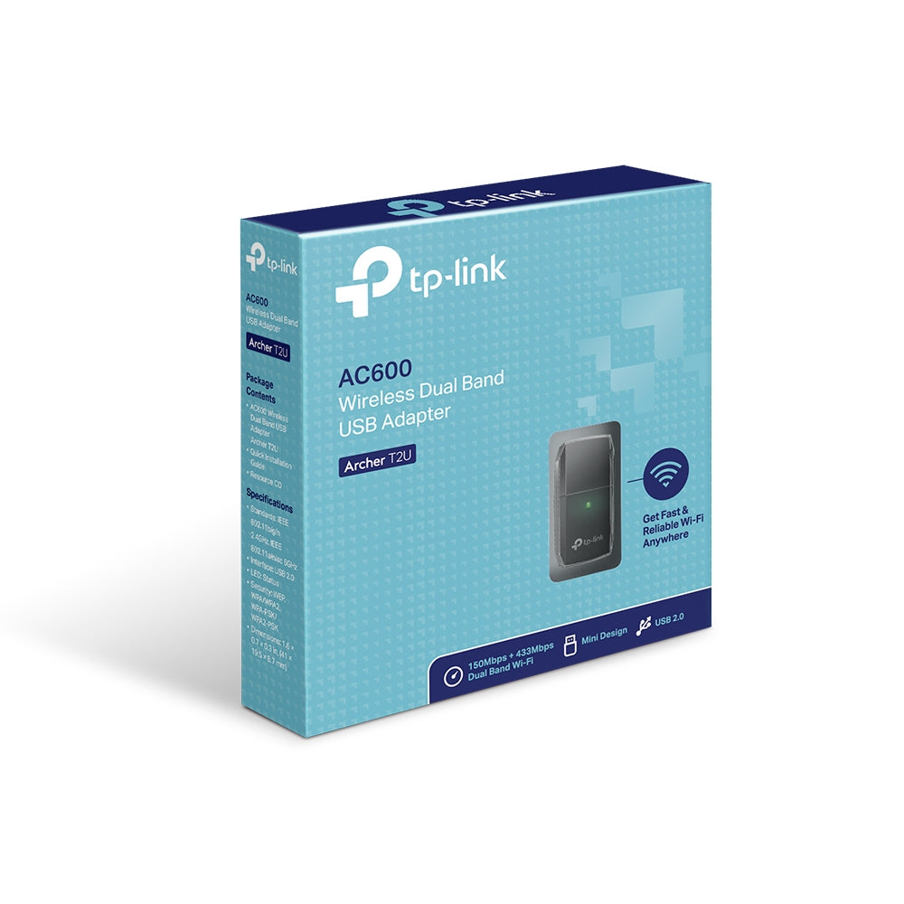 TP-Link ARCHER T2U – WLAN Adapter – Wi-Fi 5 Dual-Band (2,4/5 GHz), 600 Mbit/s