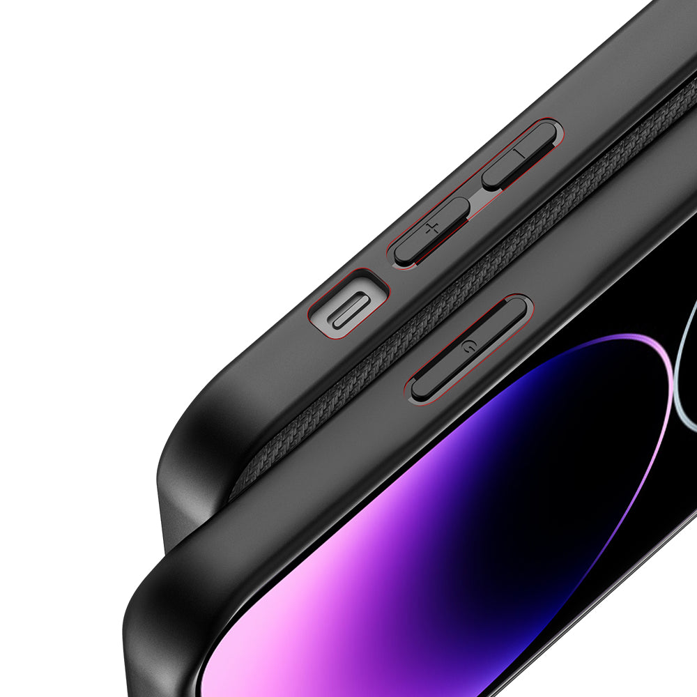 nevox StyleShell Nylo Backcover – für Apple iPhone 15 Pro Max, Nylon+PC+TPU, schwarz