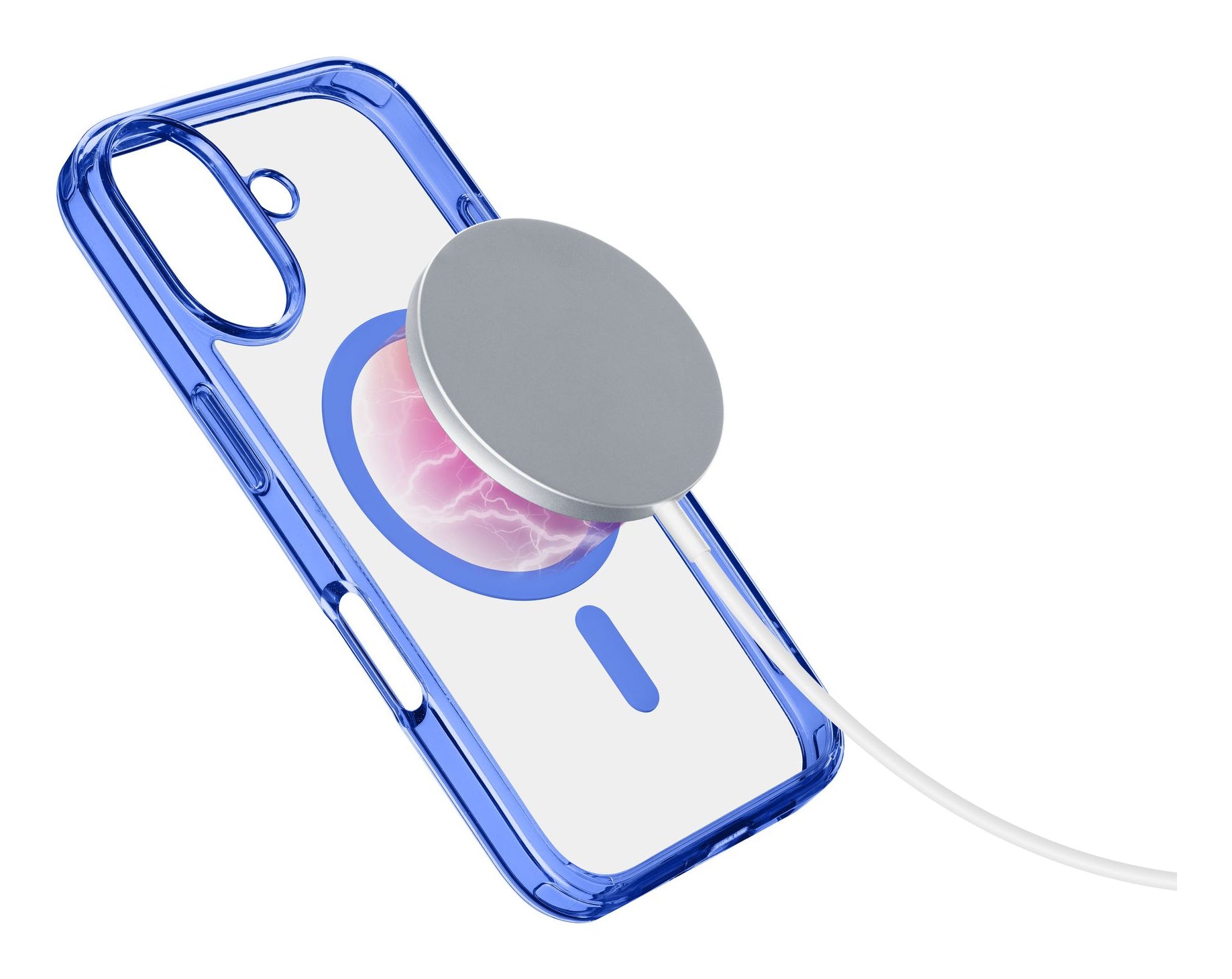 Cellularline Backcover Iconic – für Apple iPhone 16 – blau – MagSafe-kompatibel, stossfest