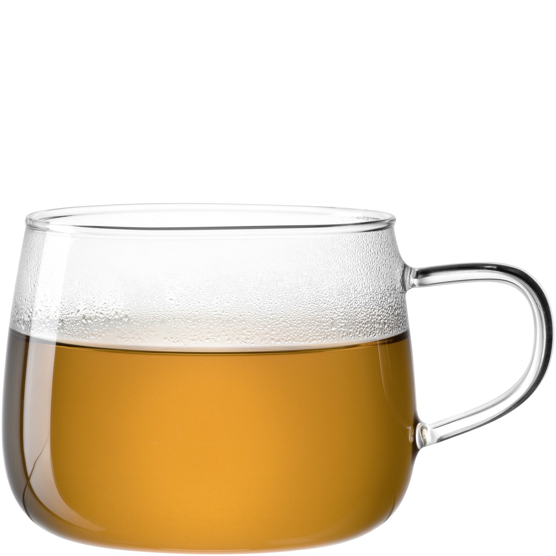 LEONARDO Tasse – 0,45 l, Glas, transparent, mit Henkel, spülmaschinenfest, mikrowellenfest, 4 Stück