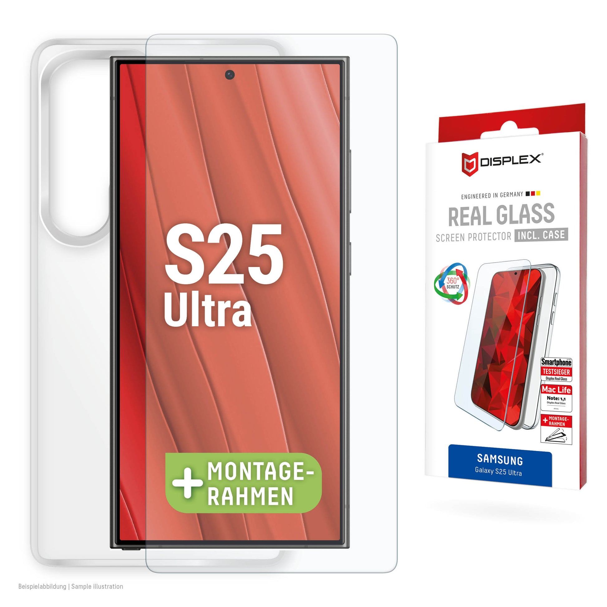 Displex Backcover – für Samsung Galaxy S25 Ultra, Gehärtetes Glas, Transparent