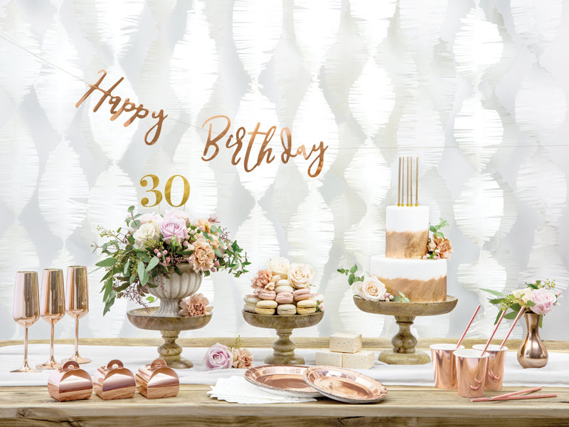 PartyDeco Teller, Papier/Karton – Ø 23 cm, Roségold – 6 Stk.