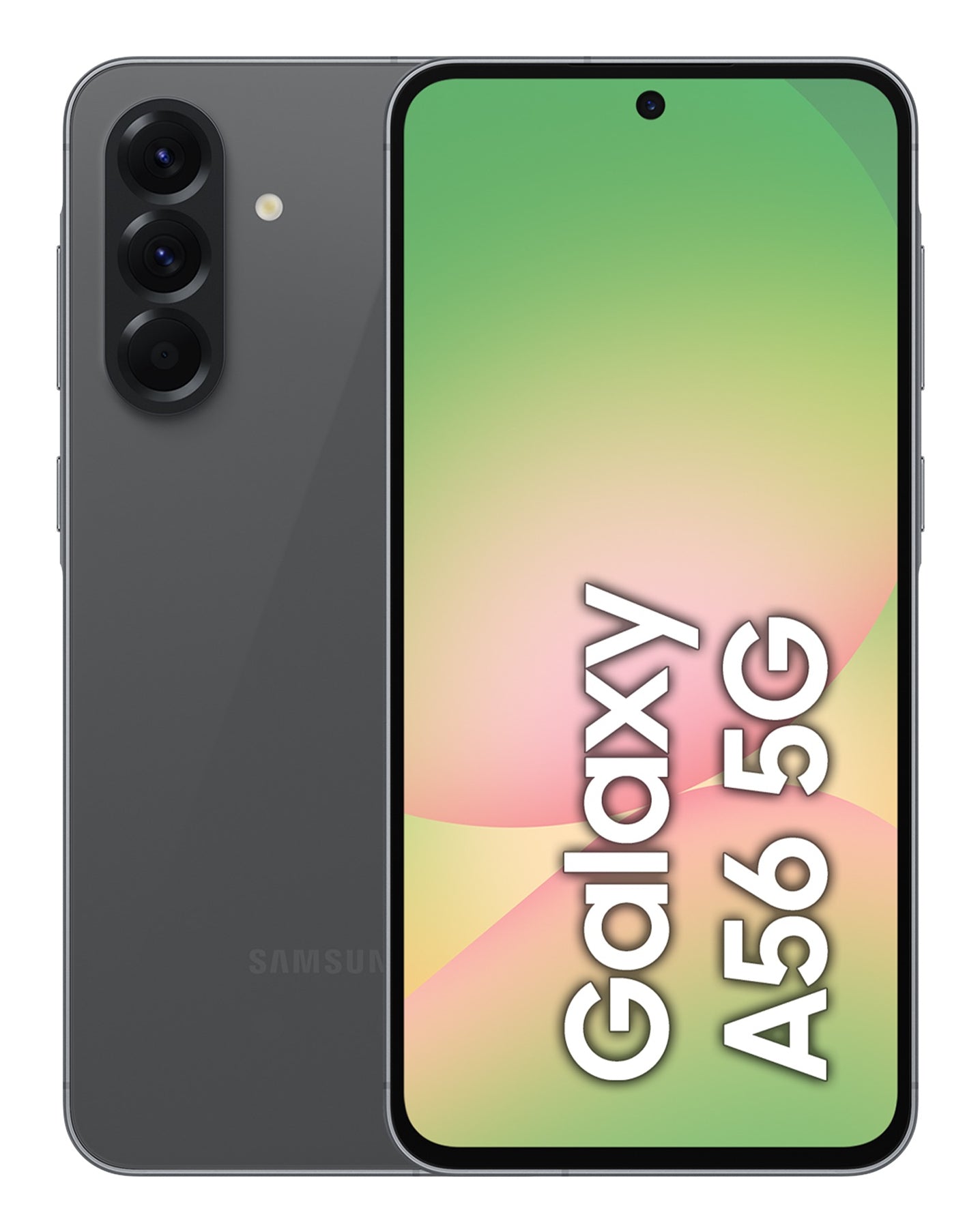 Samsung A56 5G – Graphit, 6,7", 1080 × 2340, Android 15, 128 GB, 8 GB, Dual-SIM (NanoSIM + eSIM), 5G, IP67