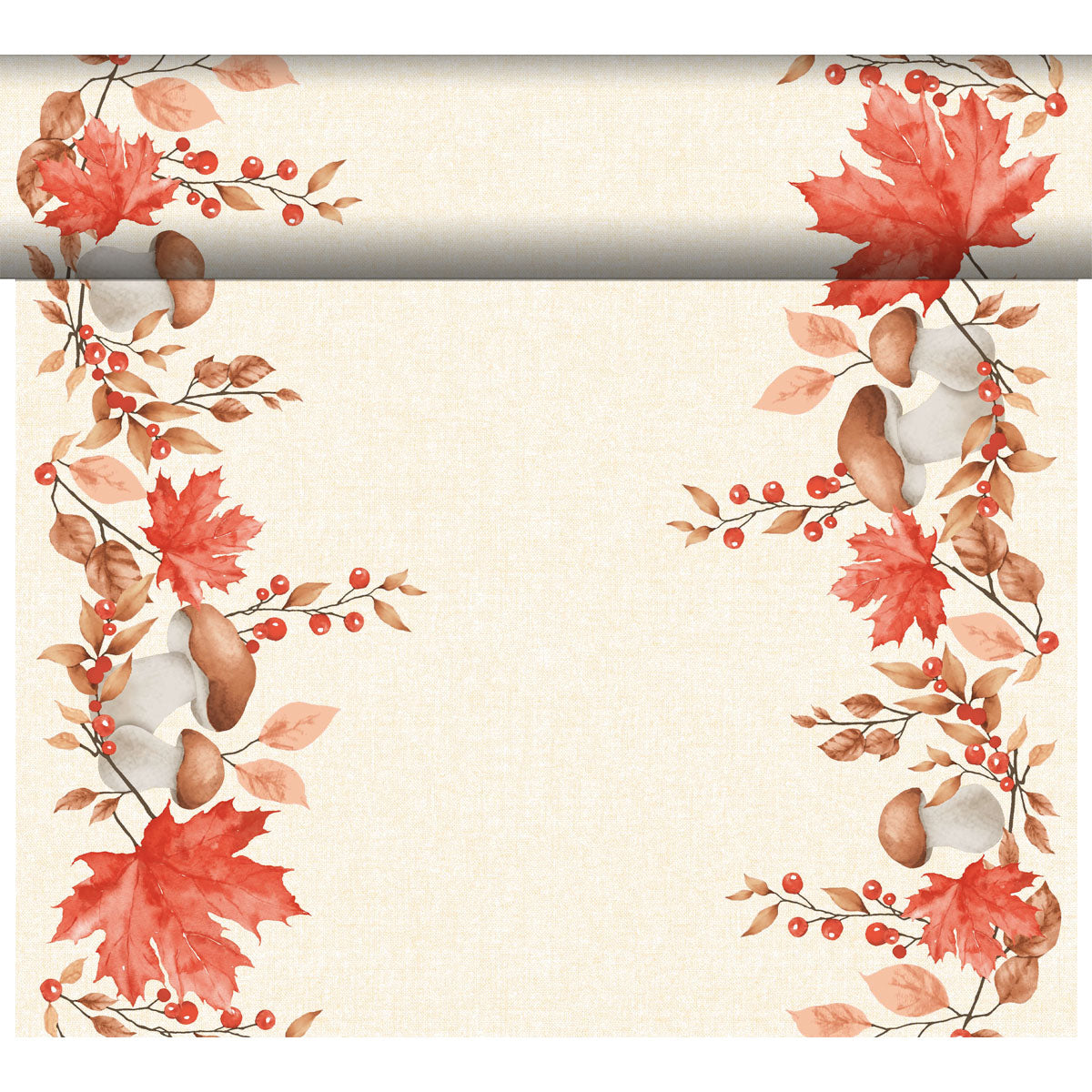 Duni Tischläufer auf Rolle – 40 cm×24 m, Papier (Dunicel), weiss, Blätter, 4er-Pack, FSC