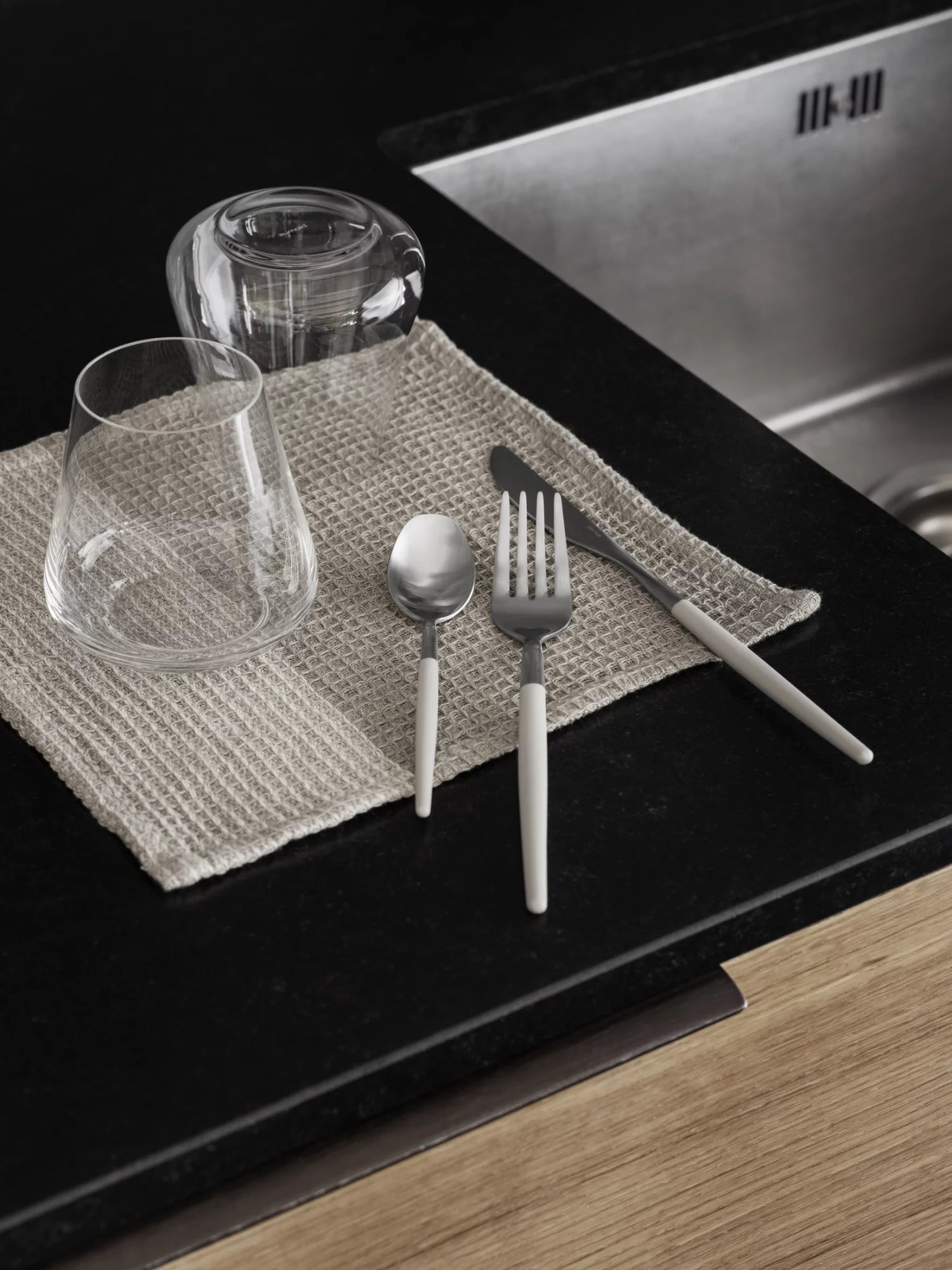Blomus Abwaschlappen GANO – grau – 25 × 25 cm – Bio-Baumwolle – 2er-Set