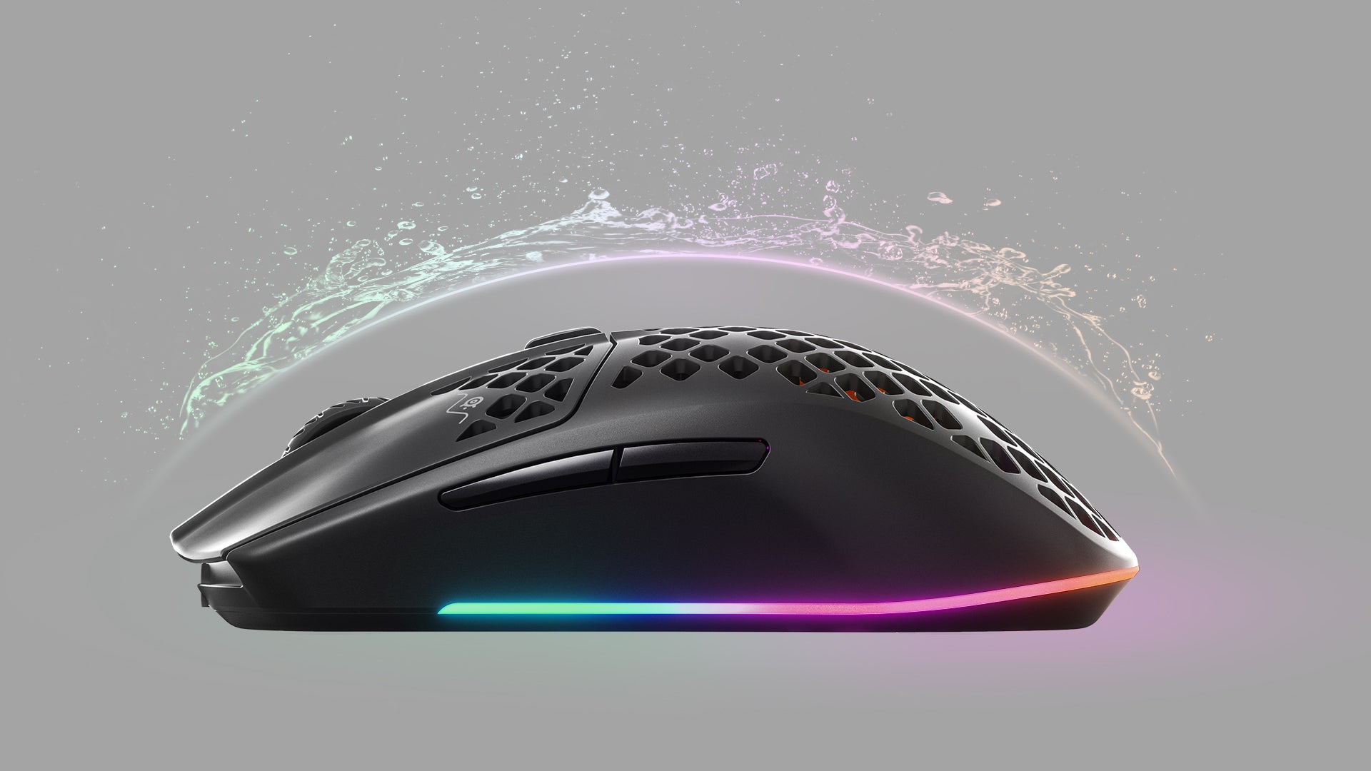 SteelSeries Aerox 3 – Gaming-Maus – Kabelgebunden (USB-C), 8500 DPI, RGB-Beleuchtung, rechts, Schwarz