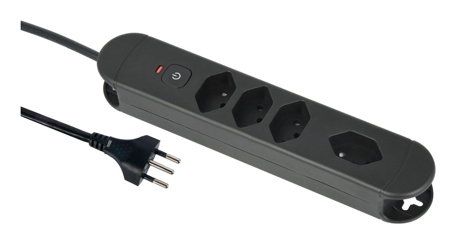 M. Schönenberger Schönenberger Steckdosenleiste, 4×T13, 2×USB‑A + 1×USB‑C, mit Schalter, 1,8 m, Kinderschutz – Schwarz