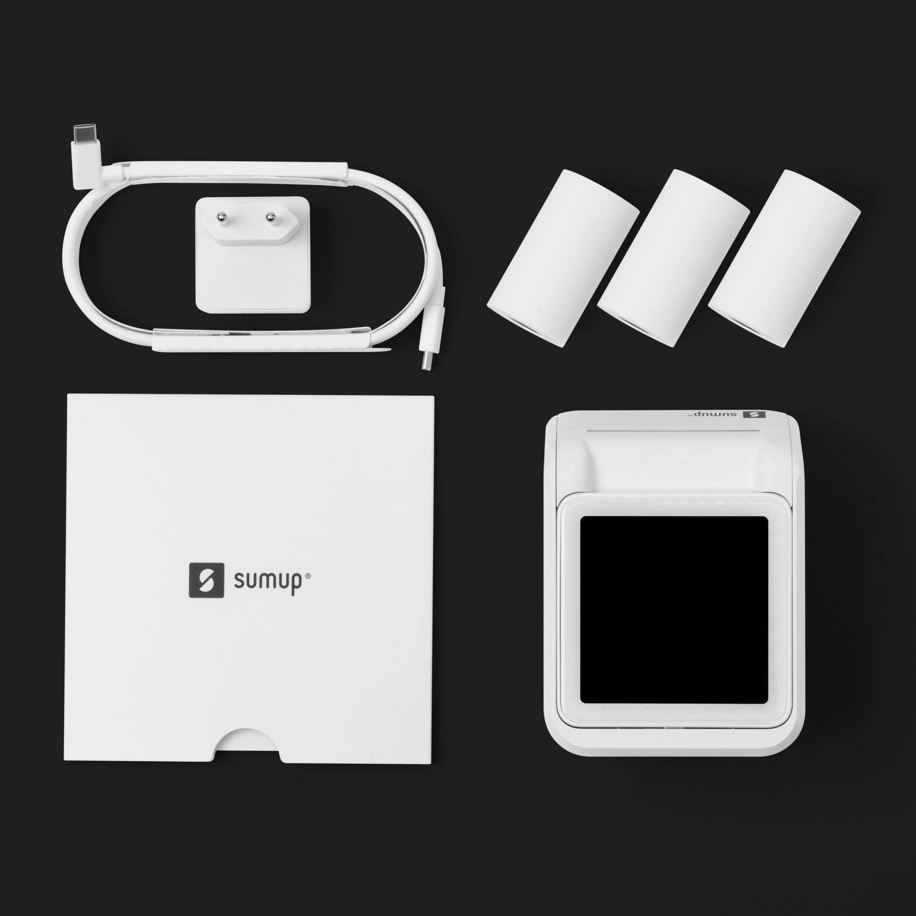 SumUp POS-Terminal mit Bondrucker – WLAN/4G, kontaktlos & EMV – weiss