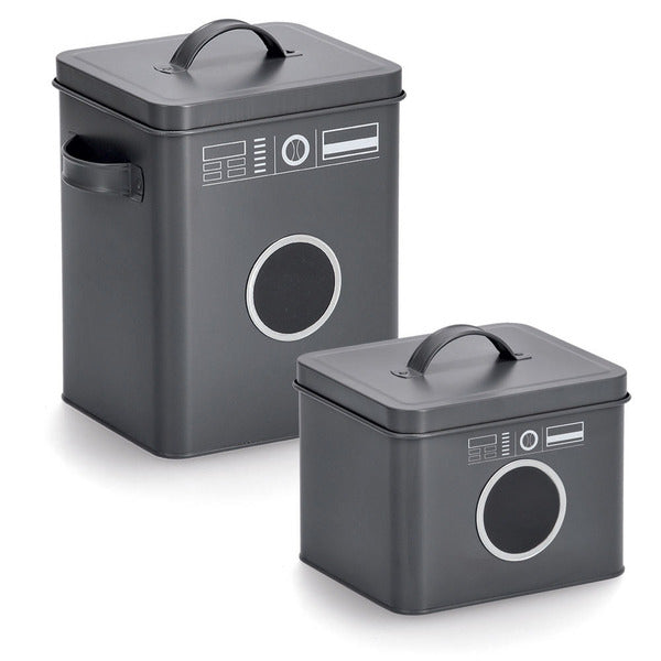 Zeller Present Aufbewahrungsbox 6 l – Metall – Anthrazit – 180 × 230 × 155 mm
