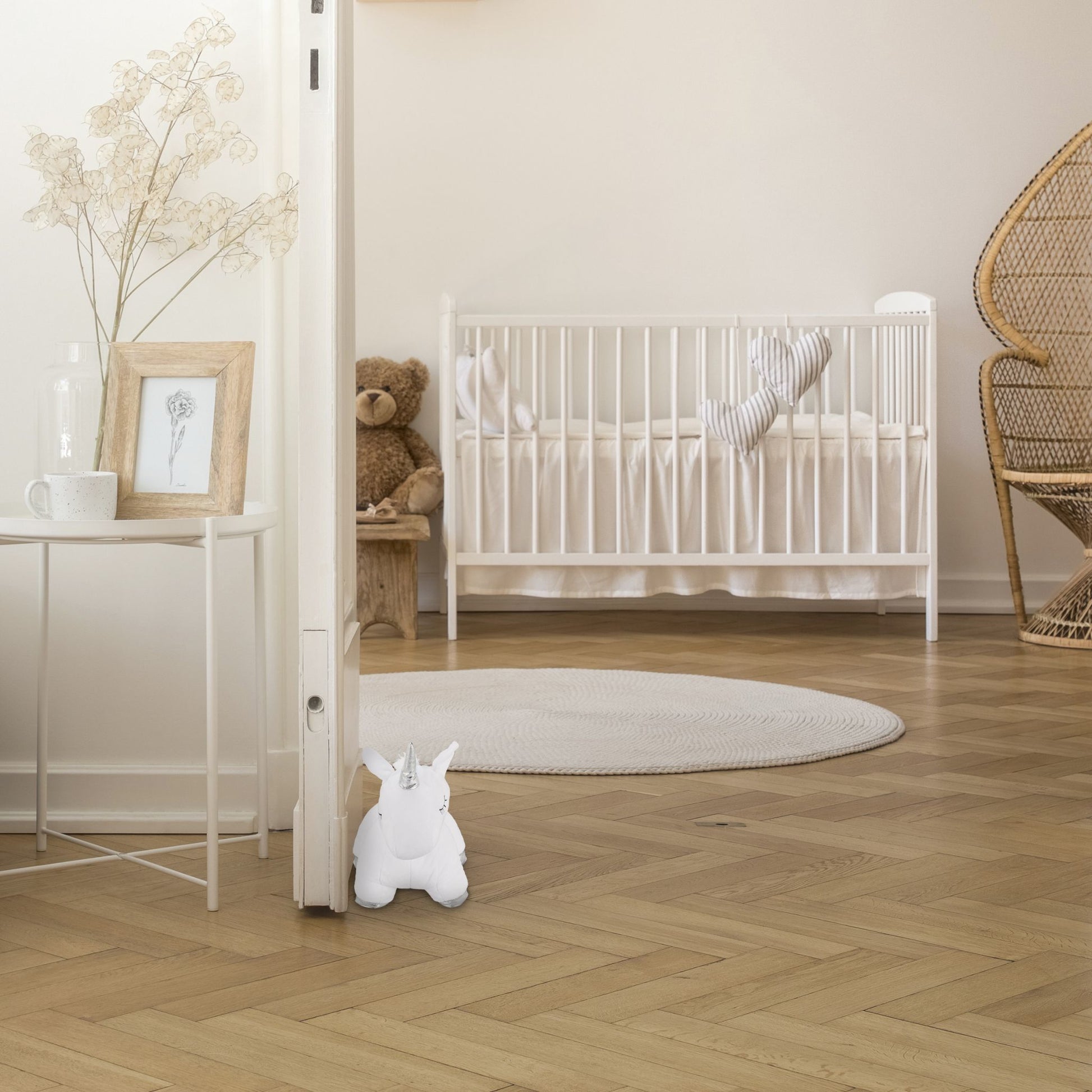 Relaxdays Türstopper – Polyester/Sand – Weiss – 290 × 250 × 140 mm