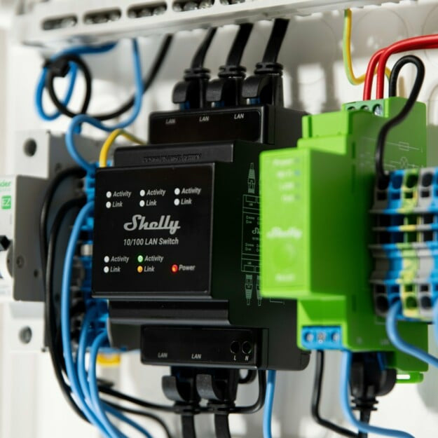 Shelly LAN Netzwerk Switch – Zubehör – Ethernet Switch, DIN-Schiene