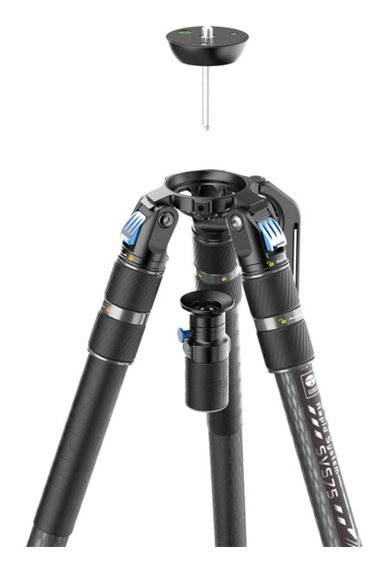 Sirui SVS75 Rapid System Stativ – 168 cm, Traglast 25 kg, Karbonfaser – 4,1 kg – inkl. SVH15 Videokopf