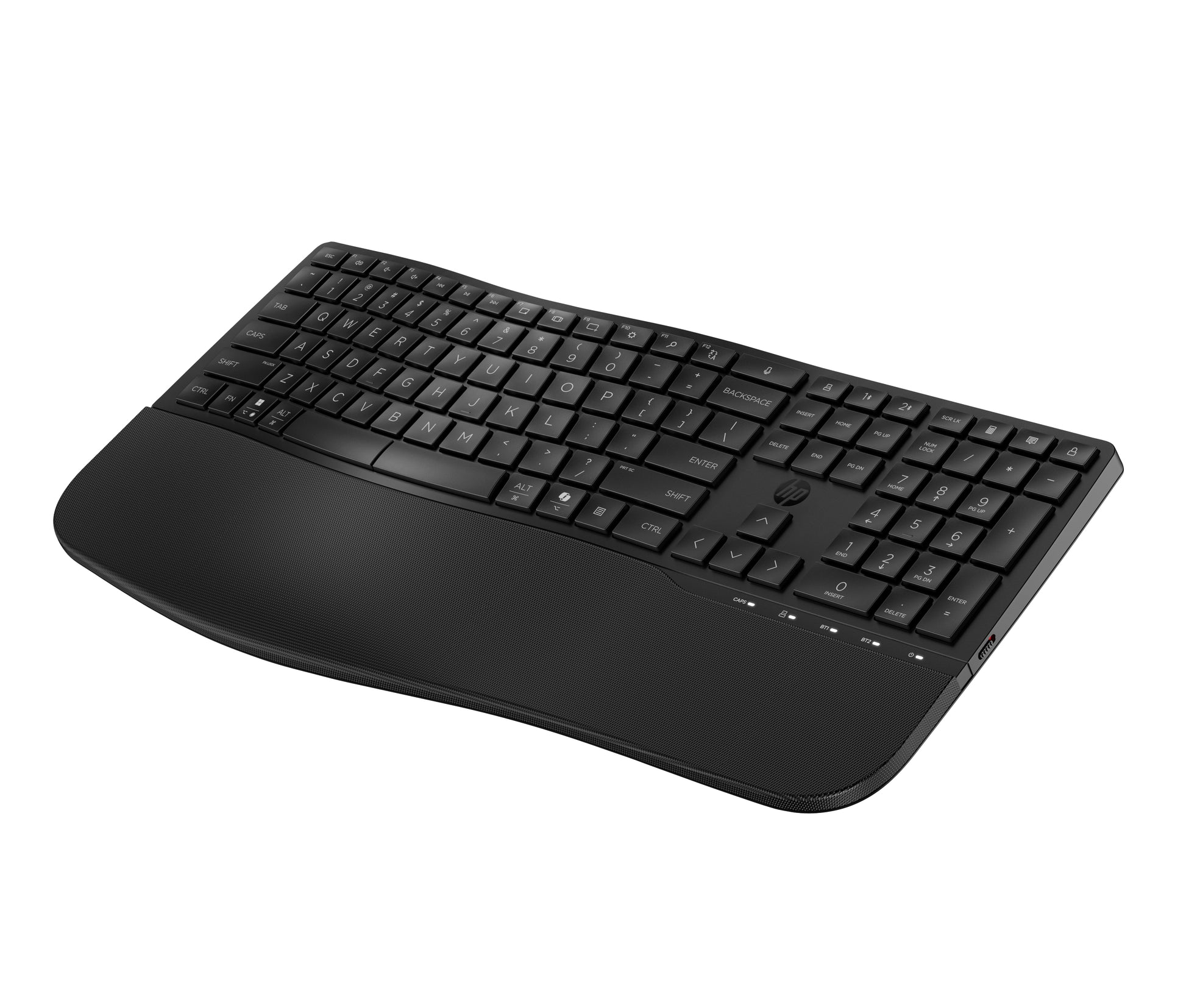 HP 680 Comfort – Tastatur – Bluetooth & 2,4 GHz (USB-A Empfänger) – mit Handballenauflage – Schwarz