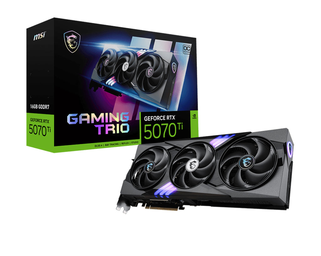 MSI GeForce RTX 5070 Ti 16G GAMING TRIO OC PLUS – Grafikkarte – 16 GB GDDR7, PCIe 5.0, 3×DP/1×HDMI, 300 W