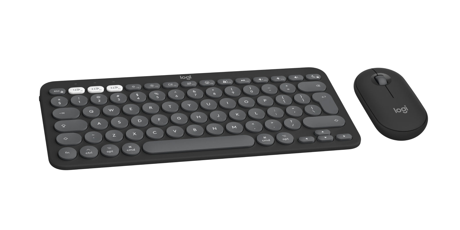 Logitech Pebble 2 Combo – Tastatur, kabellos (Bluetooth/2,4 GHz), US-Layout (EN) – für macOS, iPadOS & iOS