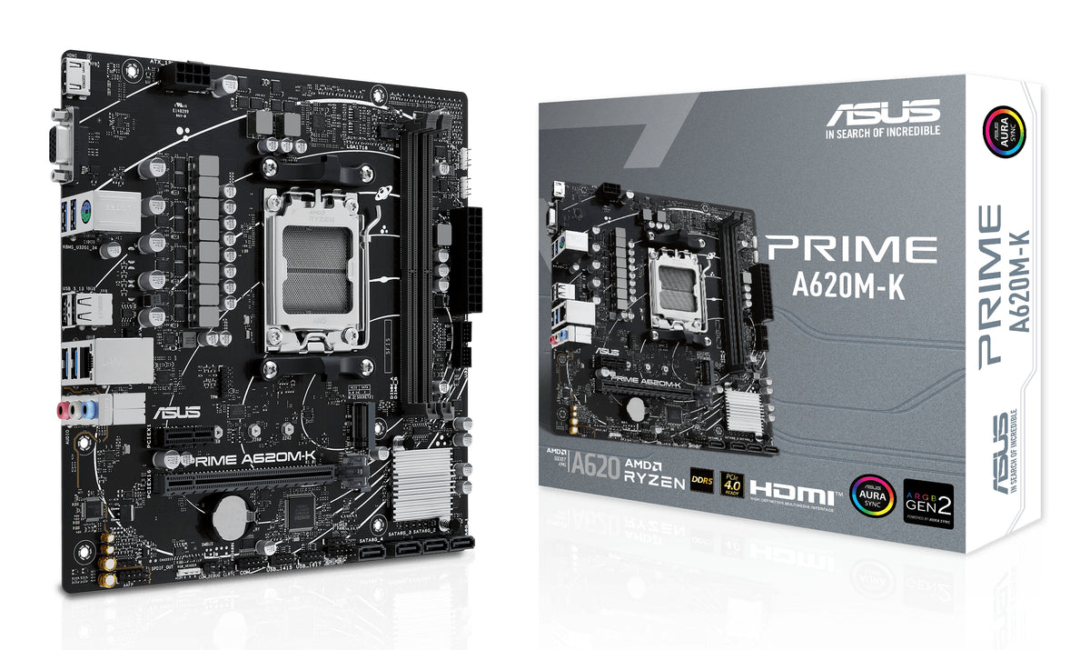 ASUS PRIME A620M-K – Mainboard – Sockel AM5, AMD A620, mATX, DDR5