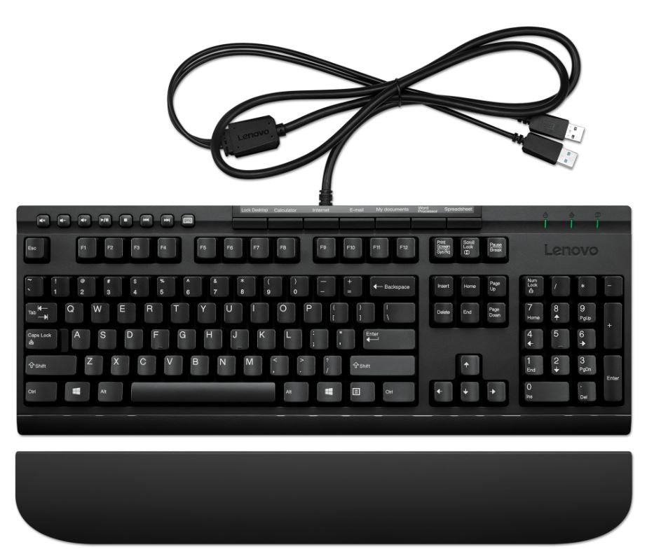 Lenovo Enhanced Performance Gen II – Tastatur – kabelgebunden, USB-A – QWERTY (Nordic) – mit Handballenauflage