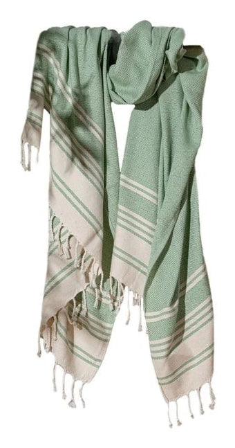 Foutastic Strandtuch New Diamond Apple – 90 × 170 cm, Beige/Mint, 60% Baumwolle/40% Polyester