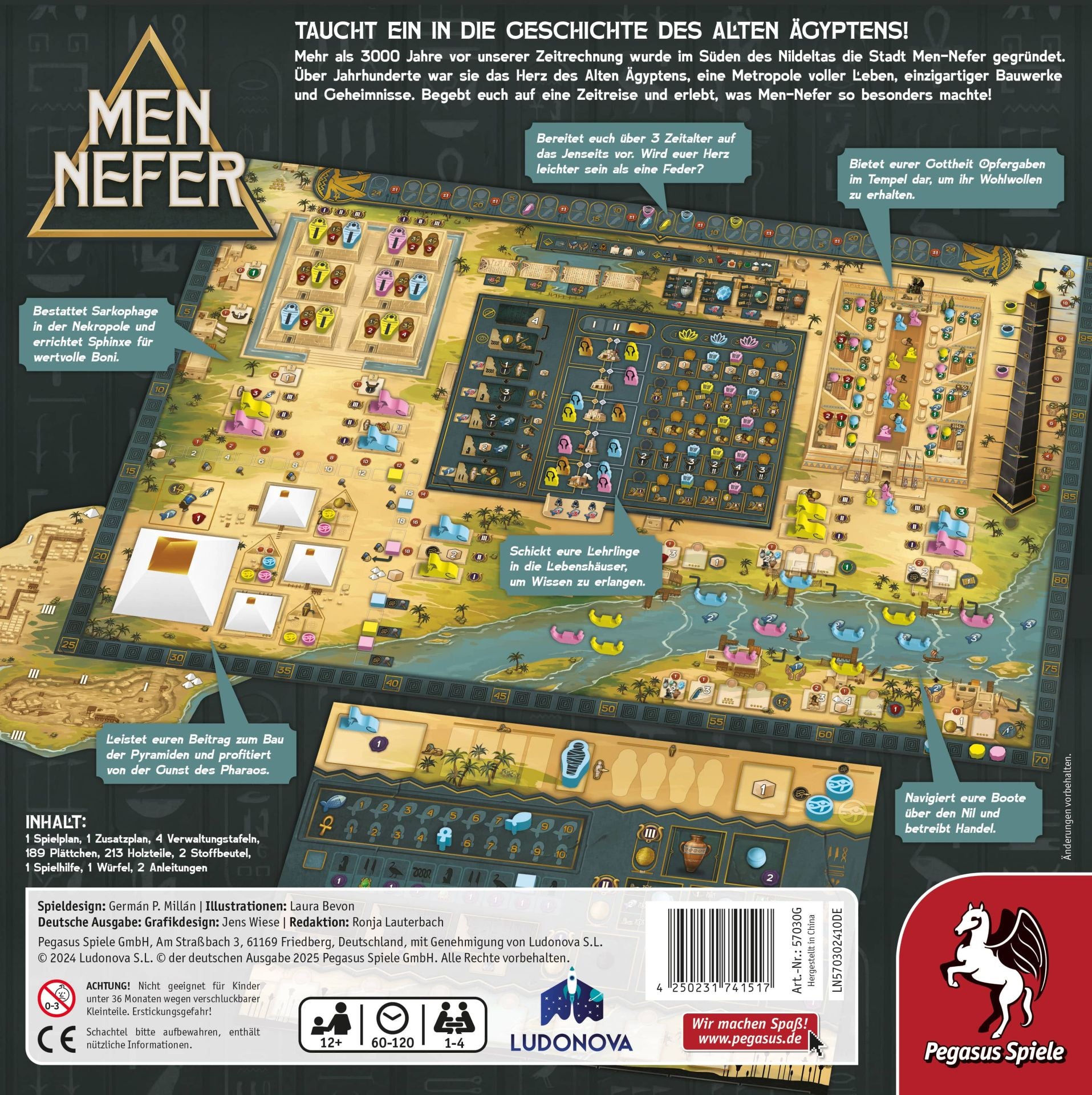 Pegasus Men-Nefer – Strategiespiel, 1–4 Spieler, ab 12 Jahren, 120 Min., DE