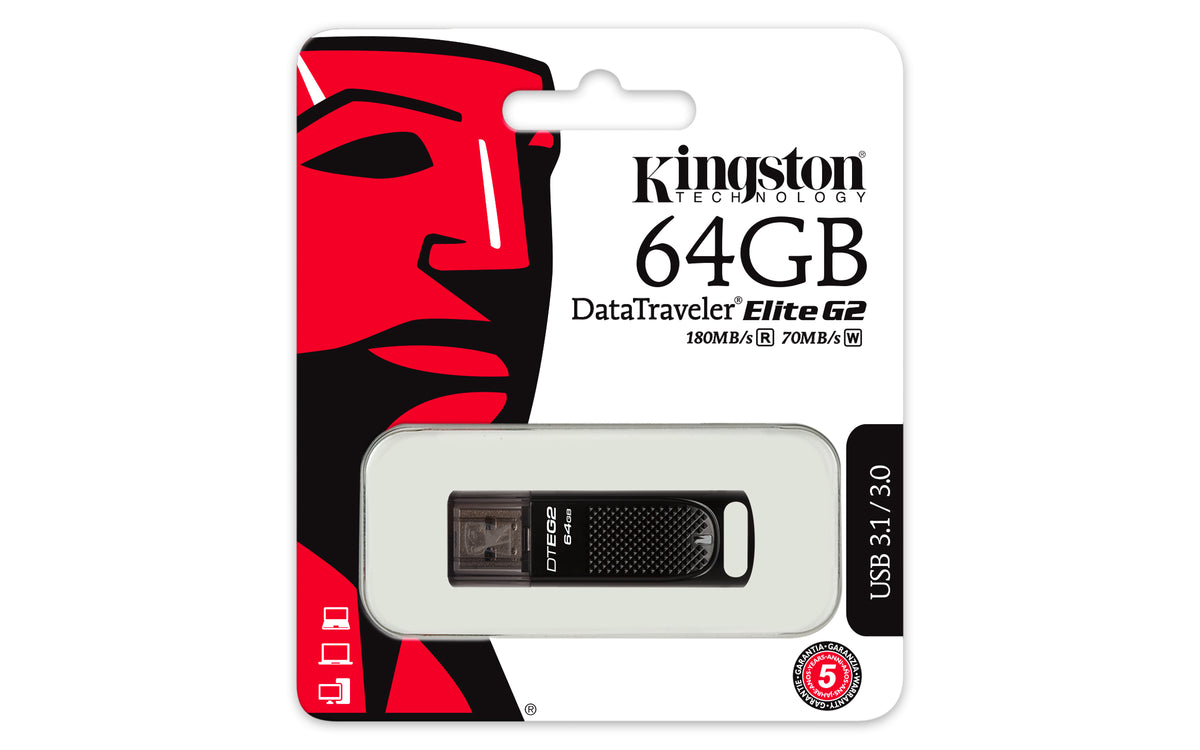 Kingston Technology Kingston DataTraveler Elite G2 – 64 GB, USB Typ-A (USB 3.2 Gen 1), 180/70 MB/s
