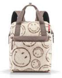 Reisenthel City-Rucksack allrounder R – für 13″, 12 l – Smiley Teddy Chocolate, 310 × 170 × 390 mm