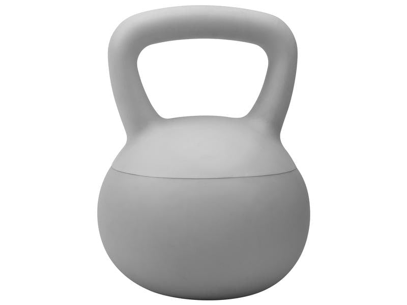 KOOR Kugelhantel – 16 kg, Ø 21,5 cm Sockel, H 31 cm – 1 Stück – PVC, Sand – Grau