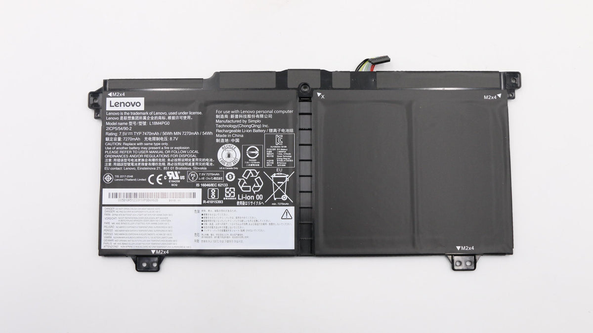 Lenovo Notebook-Akku – für Yoga C630 SP/A L18M4PG0 – 56 Wh, 7,5 V – Schwarz