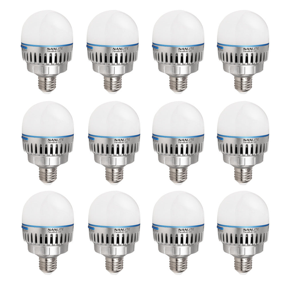 Nanlite PavoBulb 10C E27 LED-Lampe – 10 W, 2700–7500 K, dimmbar – 12er-Pack