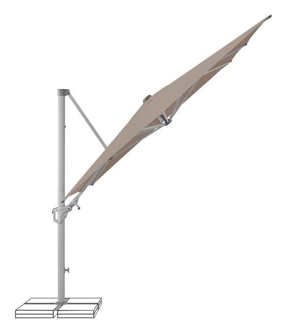 Suncomfort by Glatz Familyflex Terrassenschirm – Ø 25 cm – Helltaupe – Höhenverstellbar, Neigbar
