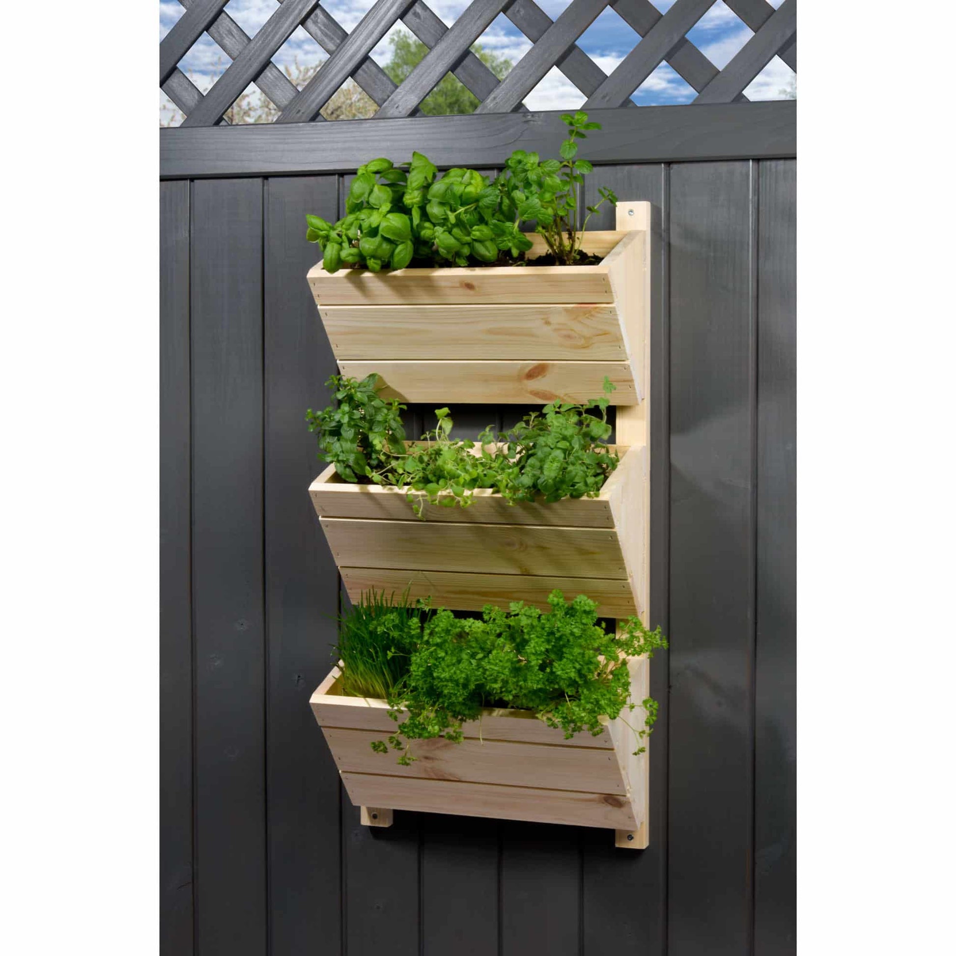 Dobar Wand-Pflanzbeet – 38 × 79 × 17,5 cm – Kiefernholz, natur