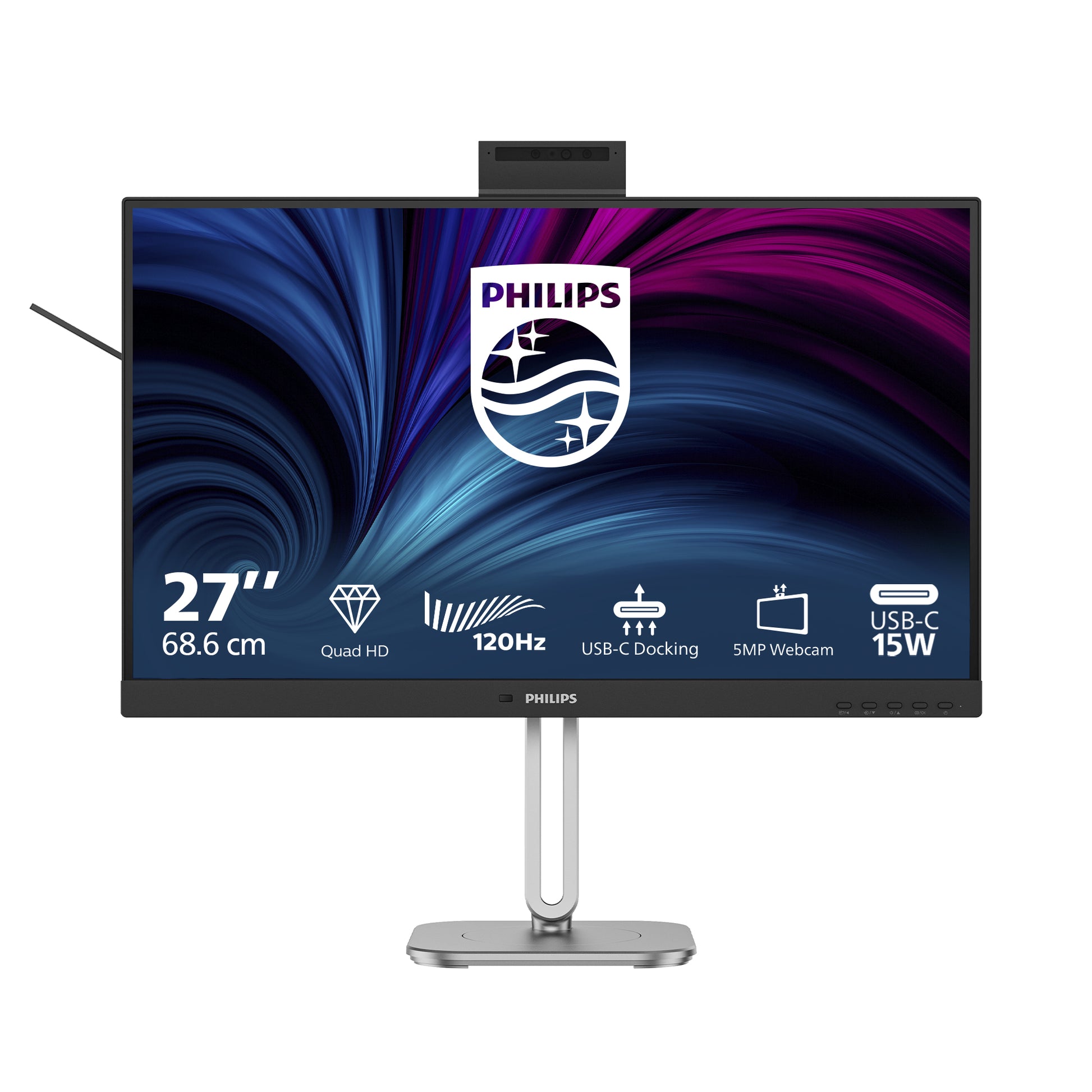Philips 27B2U4601H/00 – 27", 2560 × 1440 (WQHD), IPS, 120 Hz, USB-C 100 W, Webcam, KVM