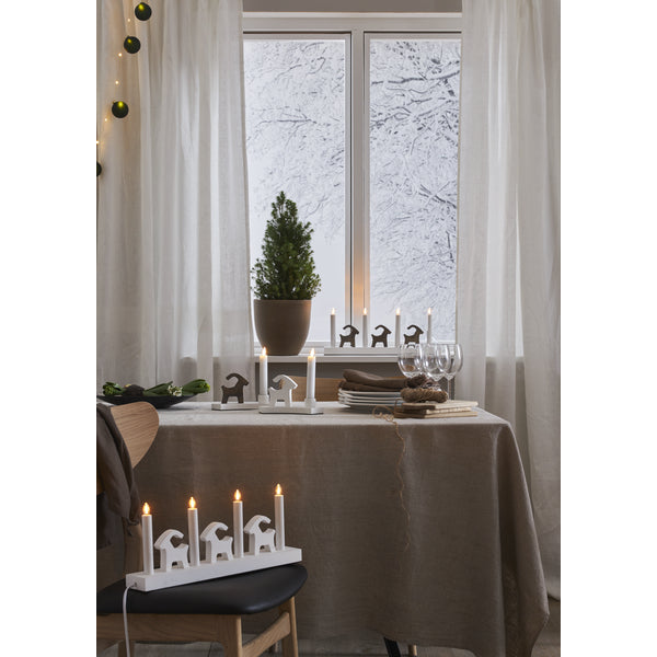 Star Trading Wandleuchte BRUSE – 43 × 7 × 17,5 cm, 0,5 W, Warmweiss, Weiss, Schalter