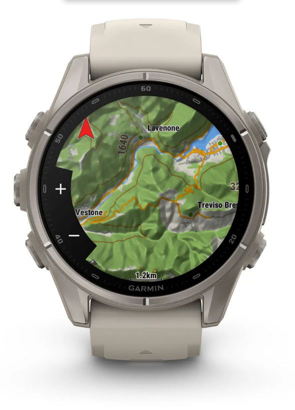 Garmin fēnix 9 43 mm GPS – Titan Grau, Sportarmband, Grau, 100 m, für iPhone