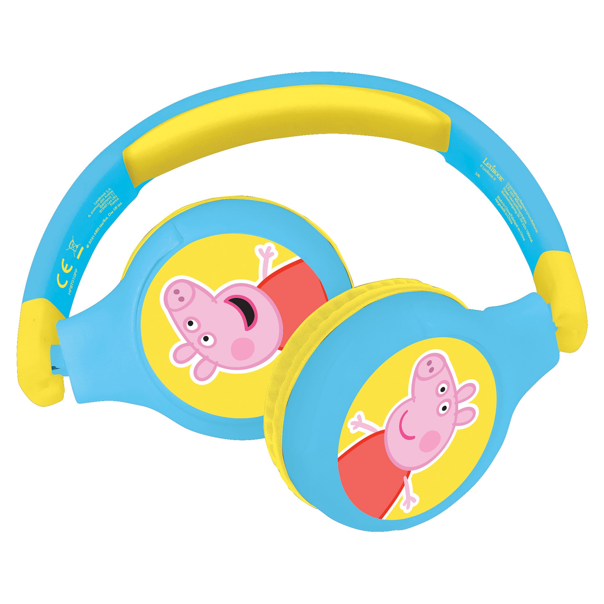 Lexibook Peppa Wuz HPBT010PP Kinderkopfhörer – On-Ear, Kabel + BT, 85 dB Lautstärke-Limit, Mehrfarbig