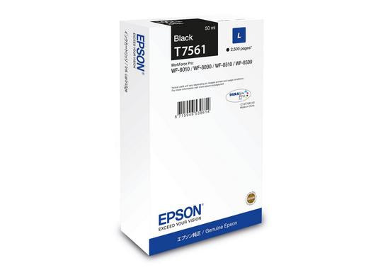 Epson Tintenpatrone T75614N, Schwarz, XL, 2'500 Seiten, Original – für WF-8010, WF-8090