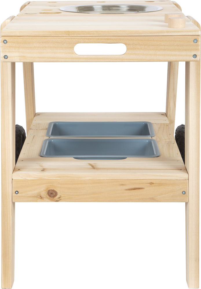 Small foot Kompakte Matschküche – 88,0 × 58,0 × 56,0 cm – ab 3 Jahren – Holz, holzfarben