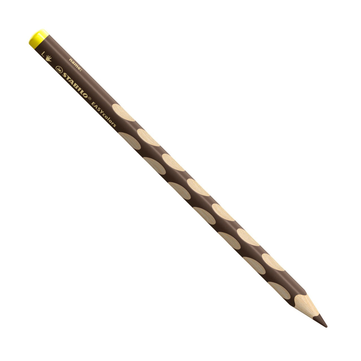 STABILO Buntstift EASYcolors L – Einzelstift Dunkelbraun, Dreikant, Minen-Ø 4,2 mm, für Linkshänder