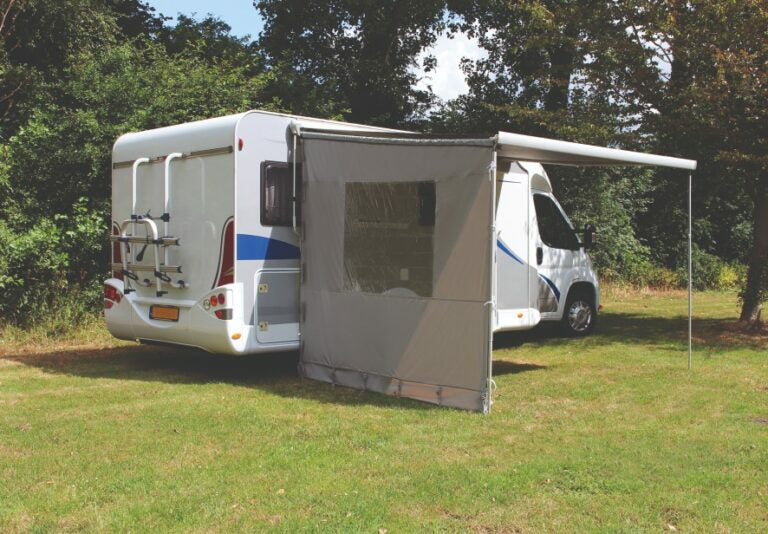 Eurotrail Canopy – mit Fenster, Seitenwänden – für Wohnwagen, Reisemobil, Bus – 2350×2200×2000 mm – grau