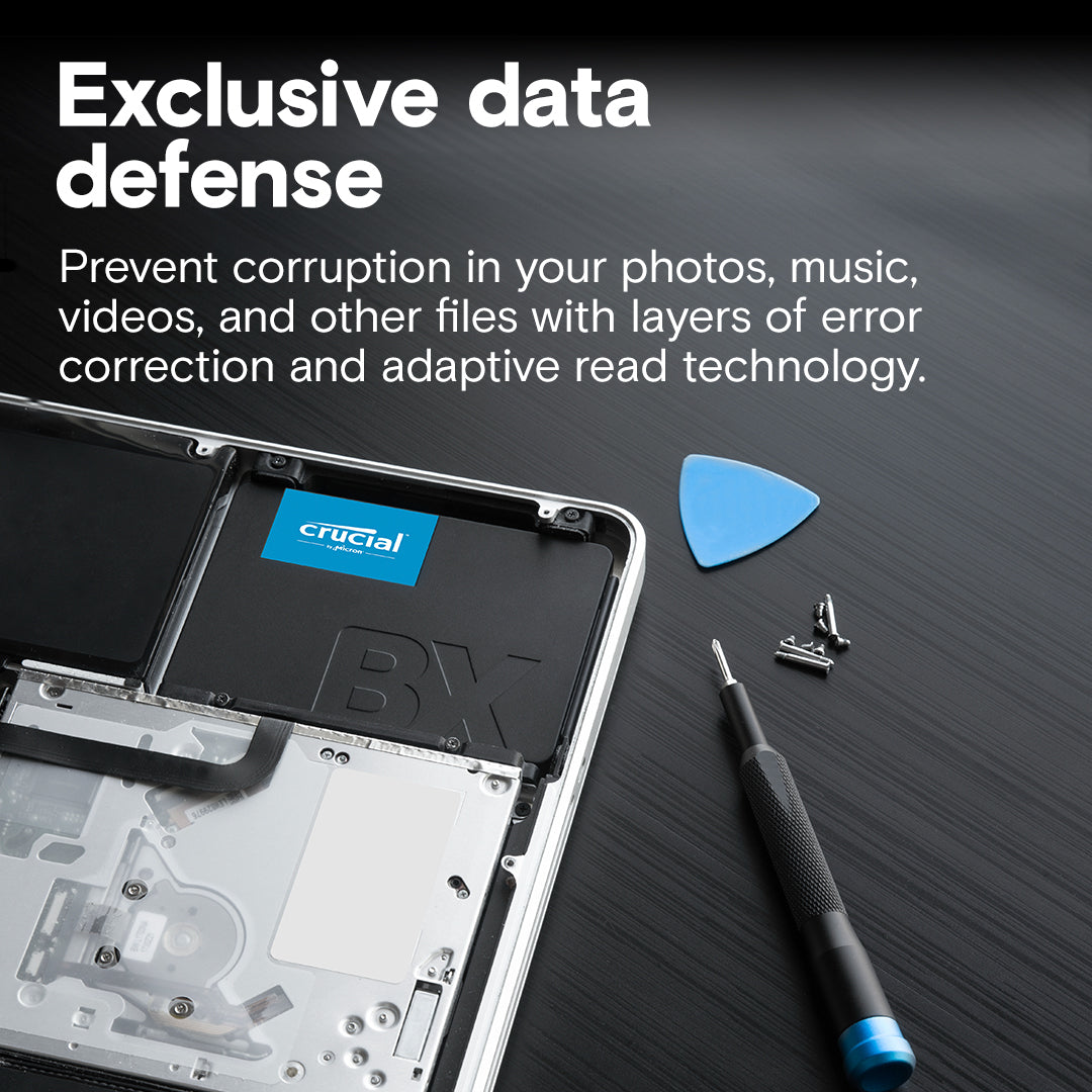 Crucial BX500 4 TB – 2,5" SATA SSD, 540 MB/s lesen, 500 MB/s schreiben, 7 mm Bauhöhe, für PC/Laptop