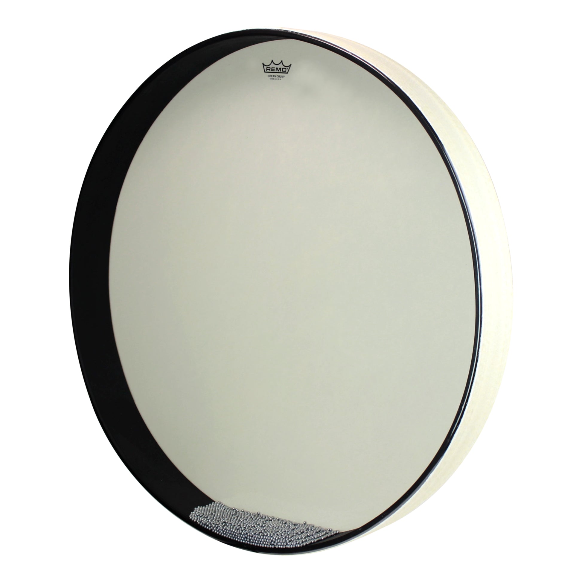 REMO Ocean Drum Spielzeug-Musikinstrument – mit Stahlkugeln – Ø 55,9 cm – schwarz/weiss