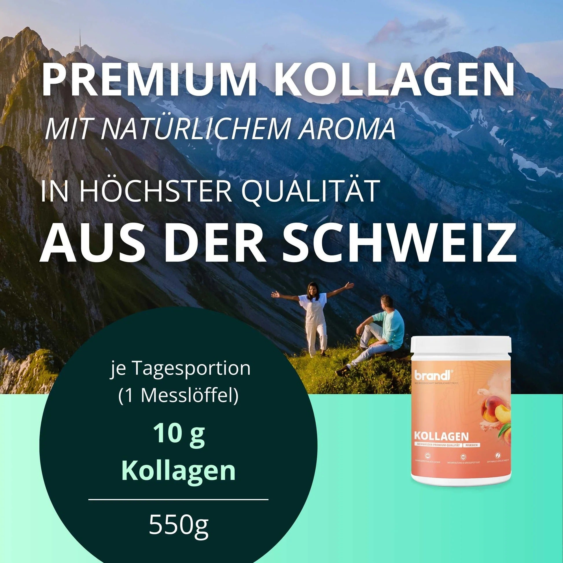 Brandl Nutrition Kollagen Pulver Pfirsich – glutenfrei, laktosefrei