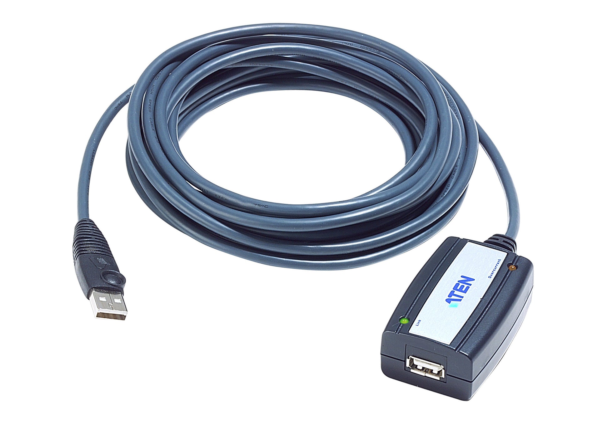 ATEN USB-A Verlängerungskabel (Stecker auf Buchse) – USB 2.0 (480 Mbps) – 5 m – Schwarz