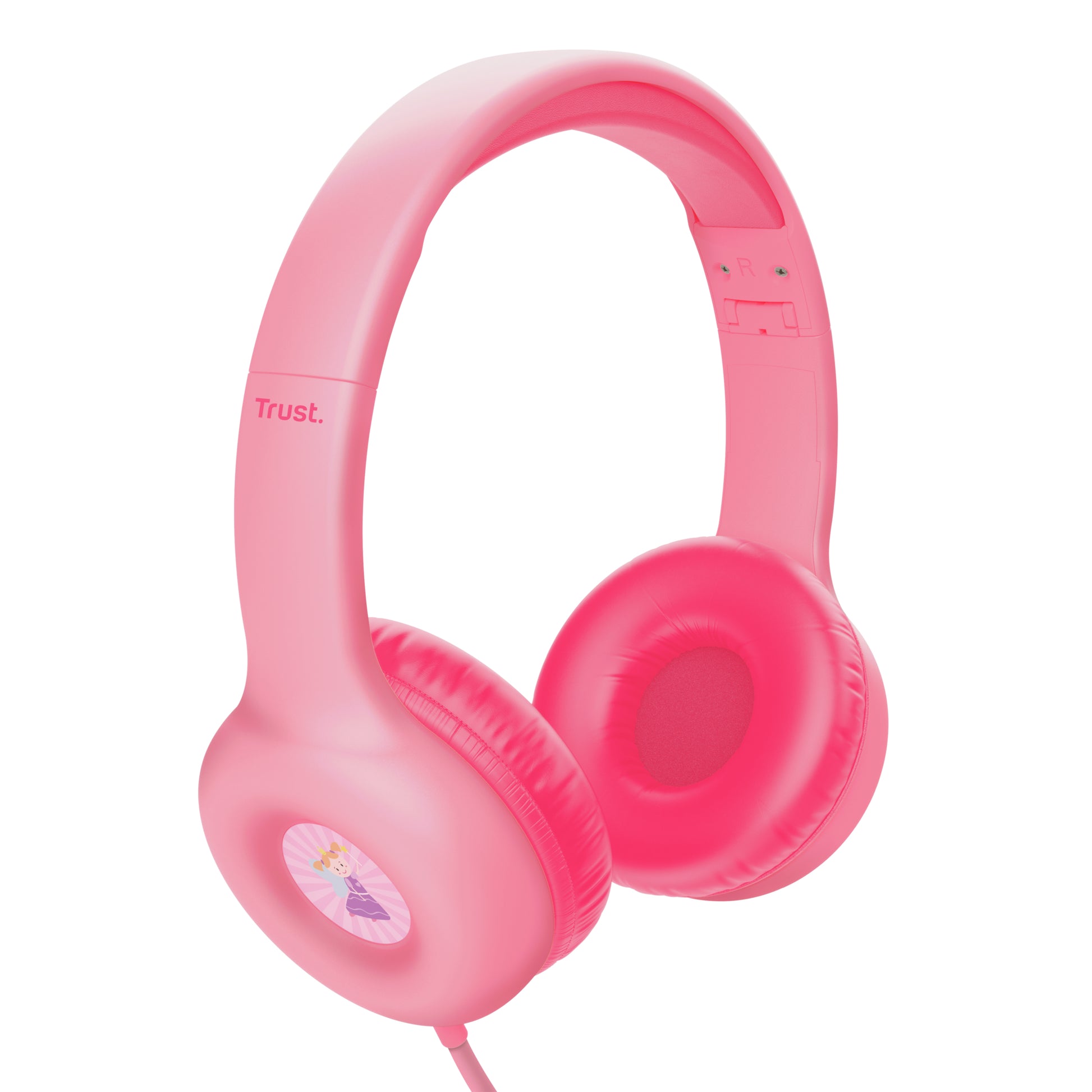 Trust Nouna Kinderkopfhörer – Over-Ear, Stereo, 3,5 mm Klinke, Lautstärkebegrenzung, Rosa