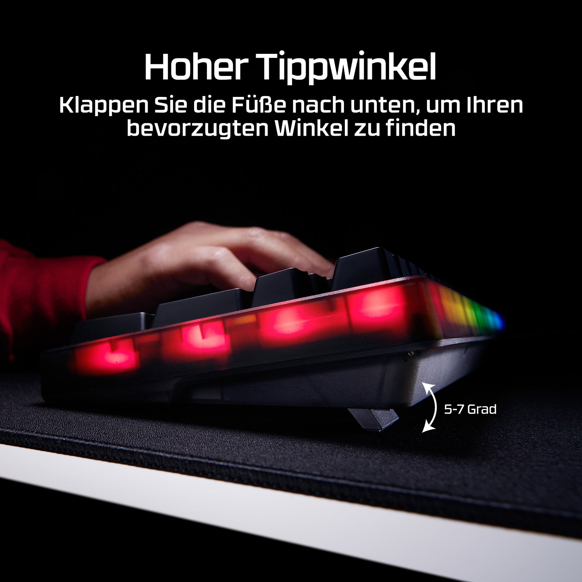 HyperX Origins 2 1800 – Tastatur – Mechanisch – USB-C – Ohne Ziffernblock – Für PC, PS5, Xbox Serie