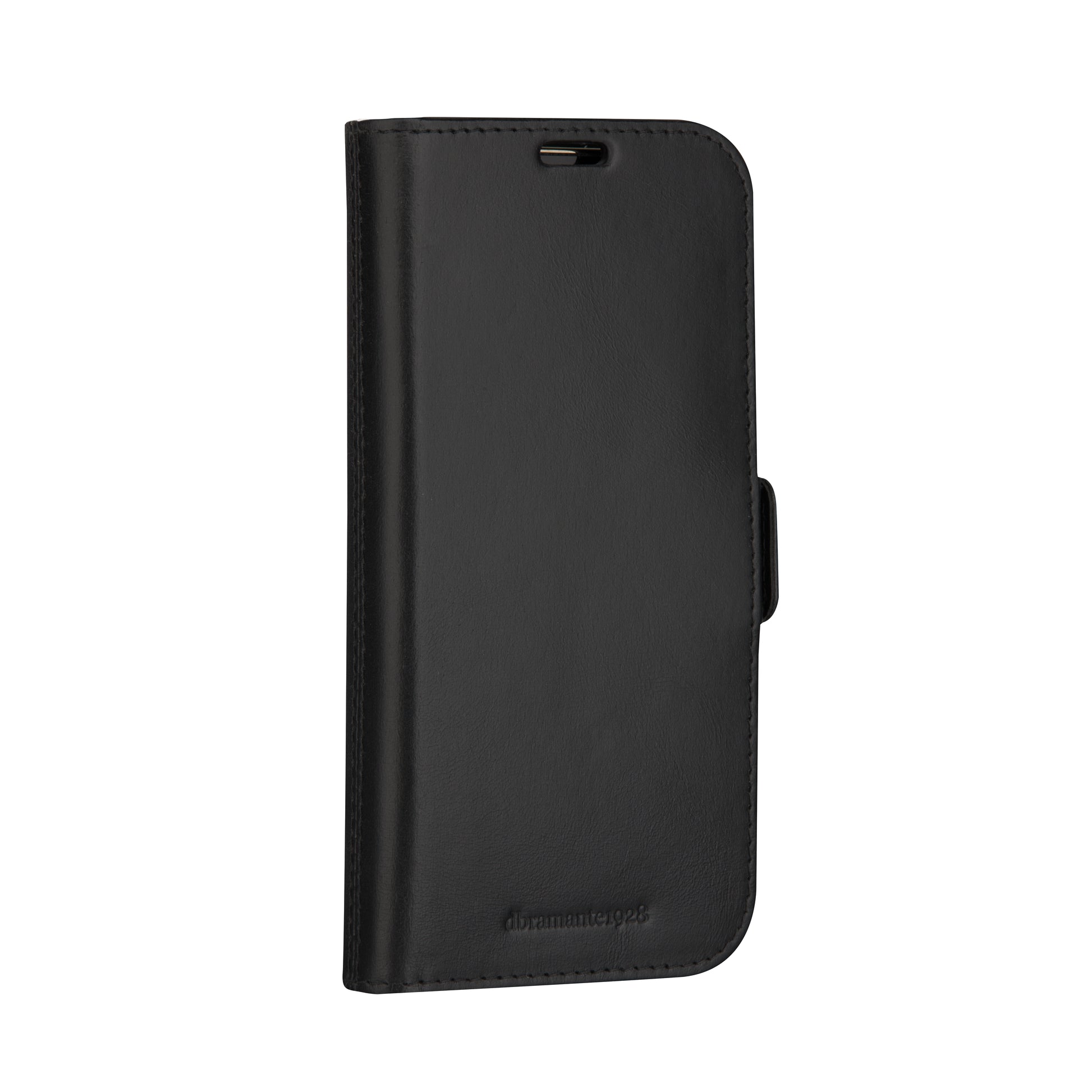 dbramante1928 Copenhagen Wallethülle – für Apple iPhone 15 Pro, mit Ständer, 3 Kartenfächer, Leder, Schwarz