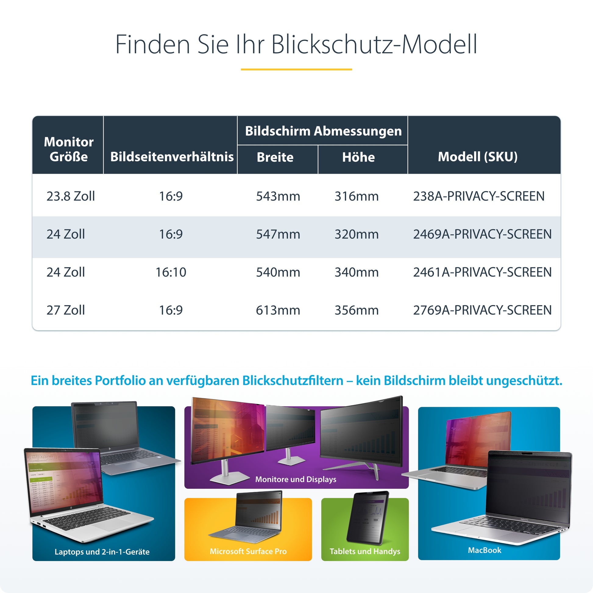 StarTech.com Displayschutz für 24" Monitor