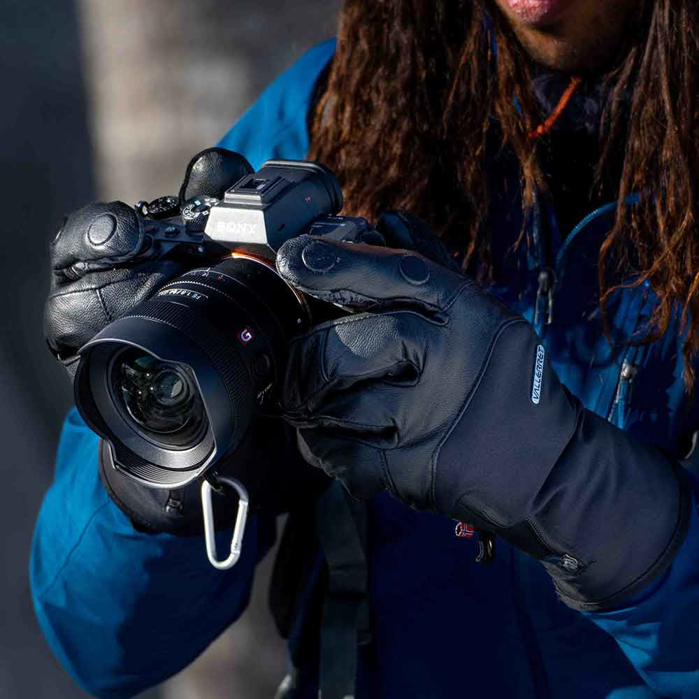 Vallerret Photography Gloves Vallerret Tinden Handschuhe – Grösse XXL, Echtes Leder, magnetische Fingerspitzen – Schwarz
